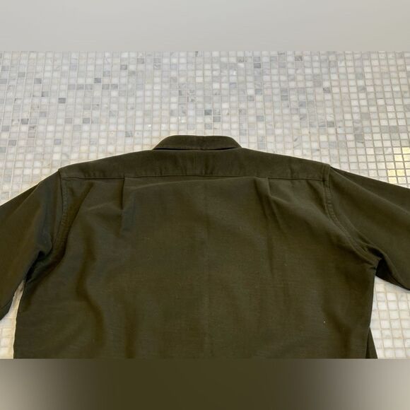 Charles Tywitt Green Flannel Cotton Buttondown Shirt - Picture 8 of 11